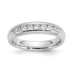 14K White Gold 7-Stone 1/3 carat Round Diamond Complete Channel Band