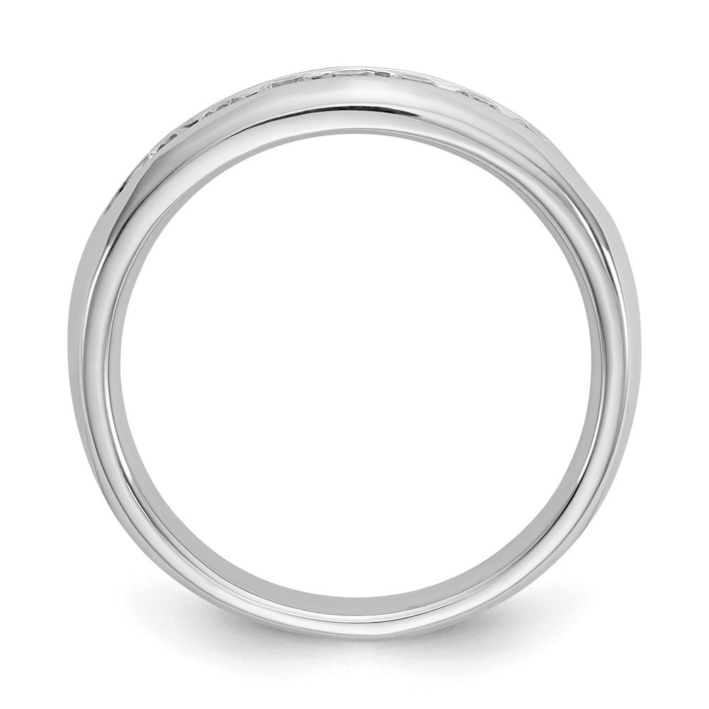 14K White Gold 7-Stone 1/3 carat Round Diamond Complete Channel Band