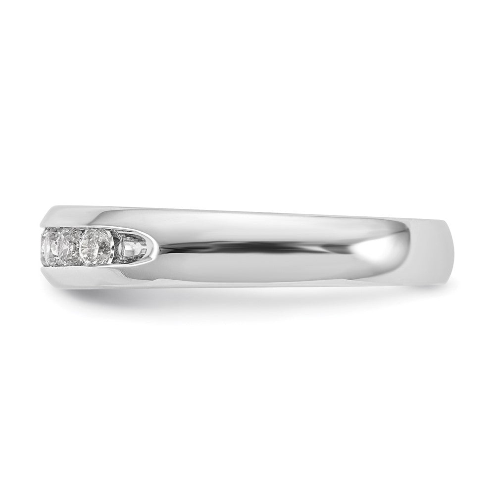 14K White Gold 7-Stone 1/3 carat Round Diamond Complete Channel Band