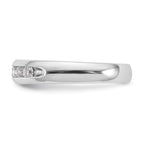 14K White Gold 7-Stone 1/3 carat Round Diamond Complete Channel Band