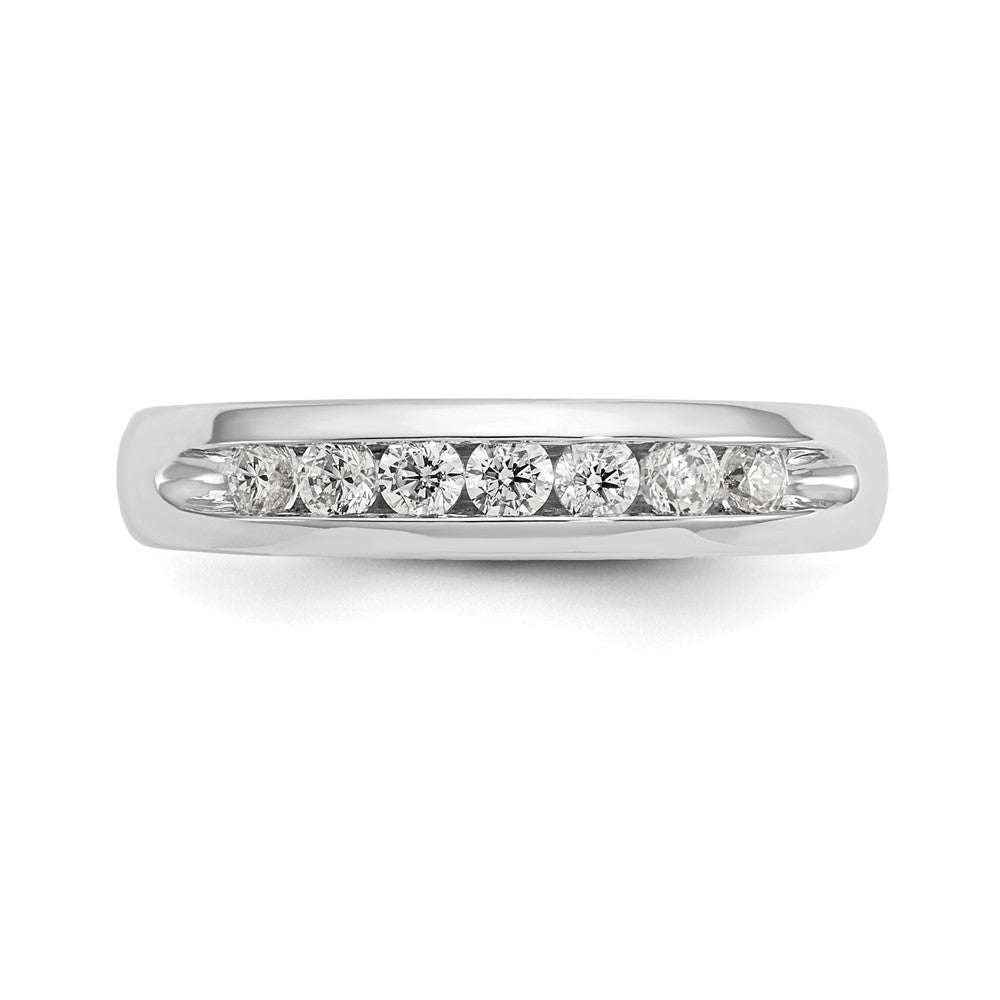 14K White Gold 7-Stone 1/3 carat Round Diamond Complete Channel Band