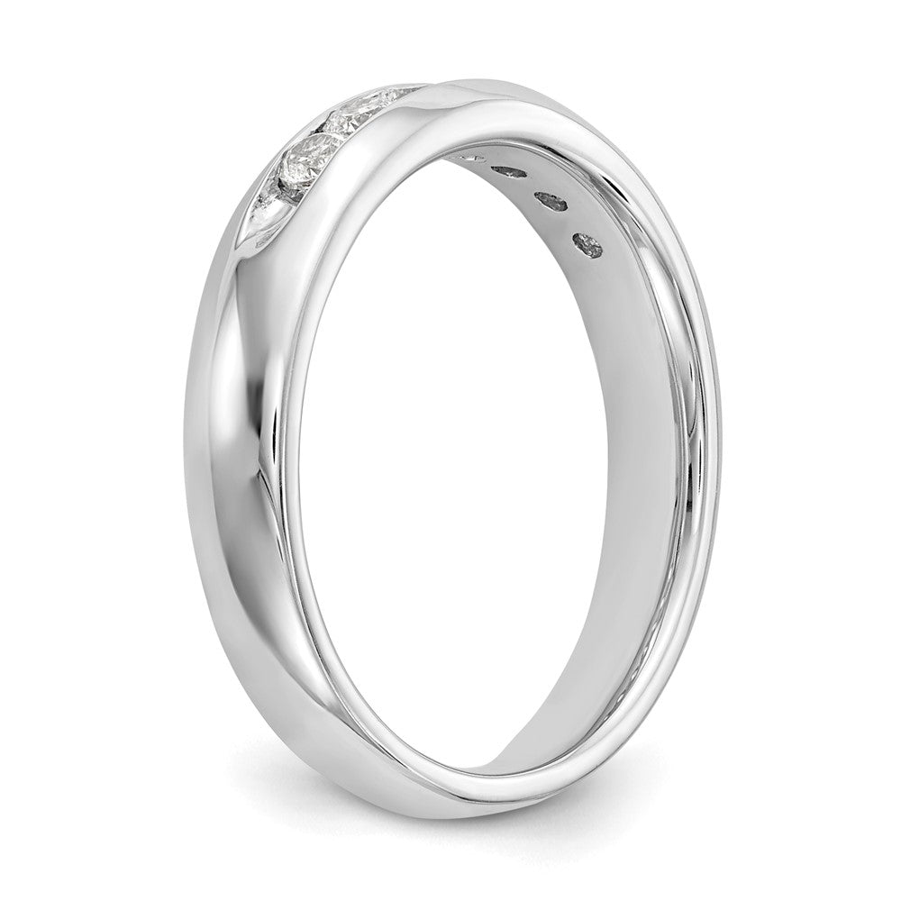 14K White Gold 7-Stone 1/3 carat Round Diamond Complete Channel Band