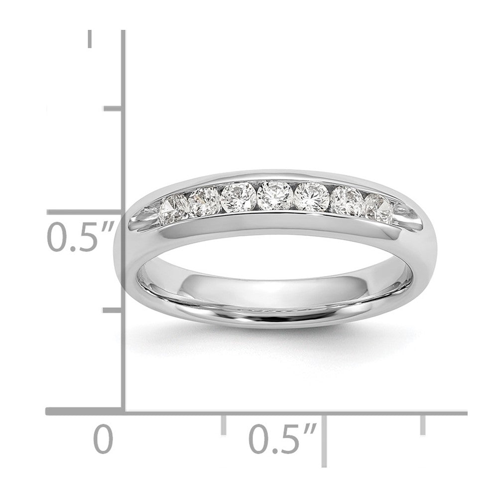 14K White Gold 7-Stone 1/3 carat Round Diamond Complete Channel Band