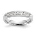 14K White Gold 7-Stone 1/3 carat Round Diamond Complete Channel Band