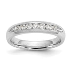 14K White Gold 7-Stone 1/3 carat Round Diamond Complete Channel Band