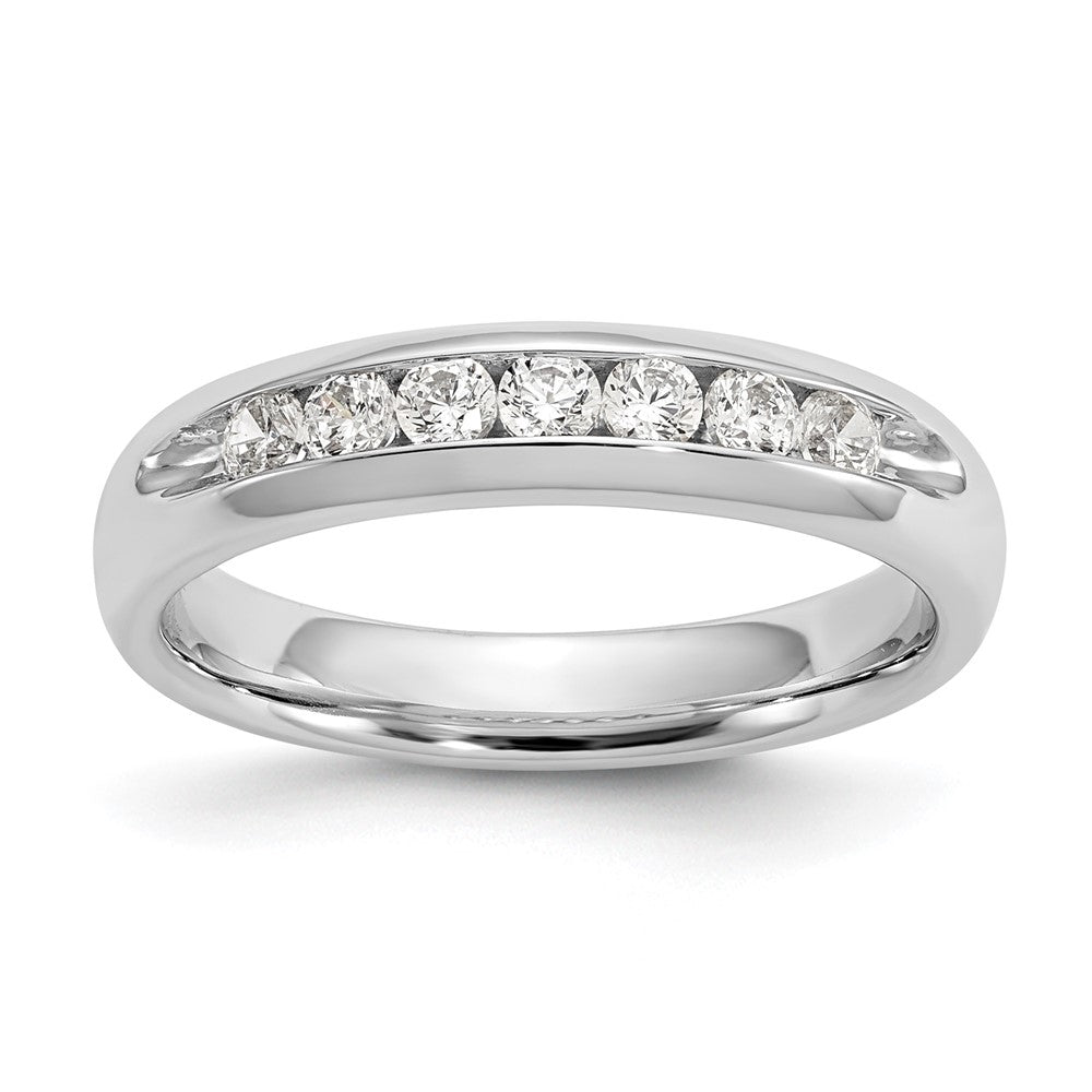 14K White Gold 7-Stone 1/3 carat Round Diamond Complete Channel Band