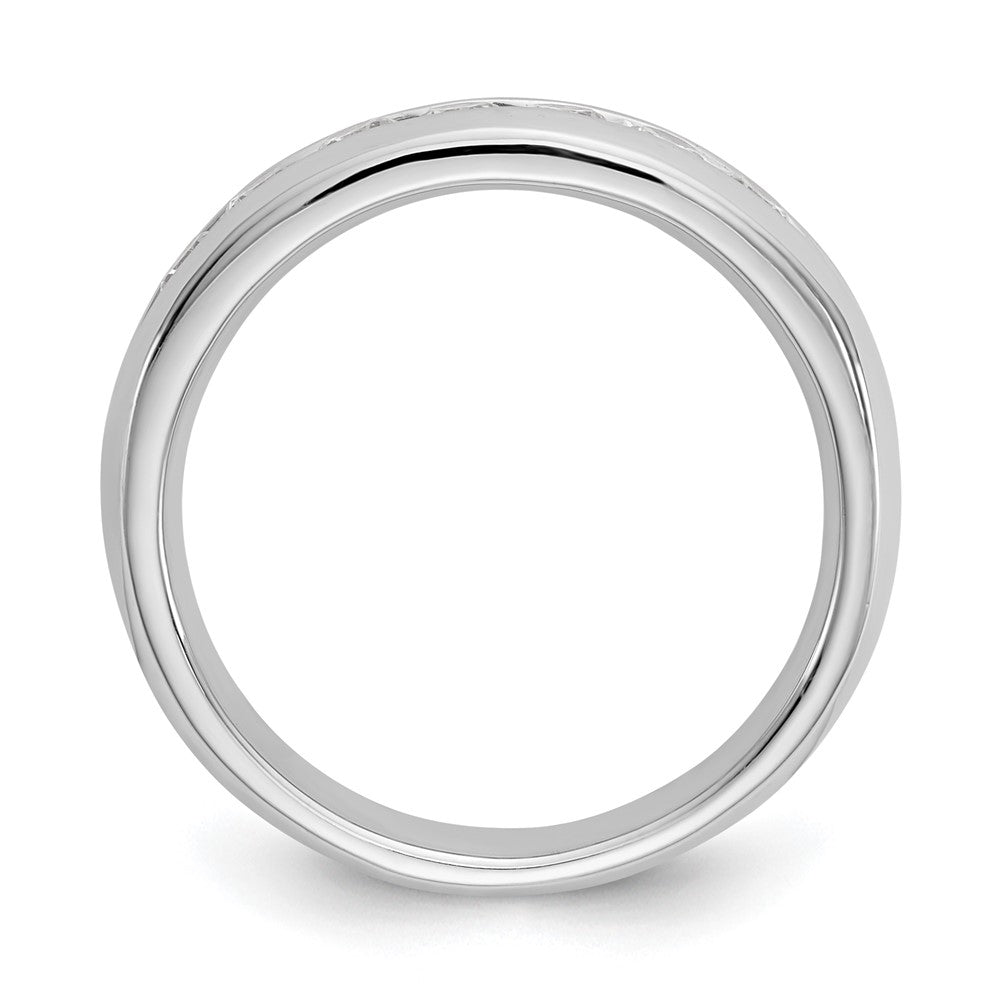 14K White Gold 7-Stone 1/2 carat Round Diamond Complete Channel Band