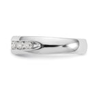 14K White Gold 7-Stone 1/2 carat Round Diamond Complete Channel Band