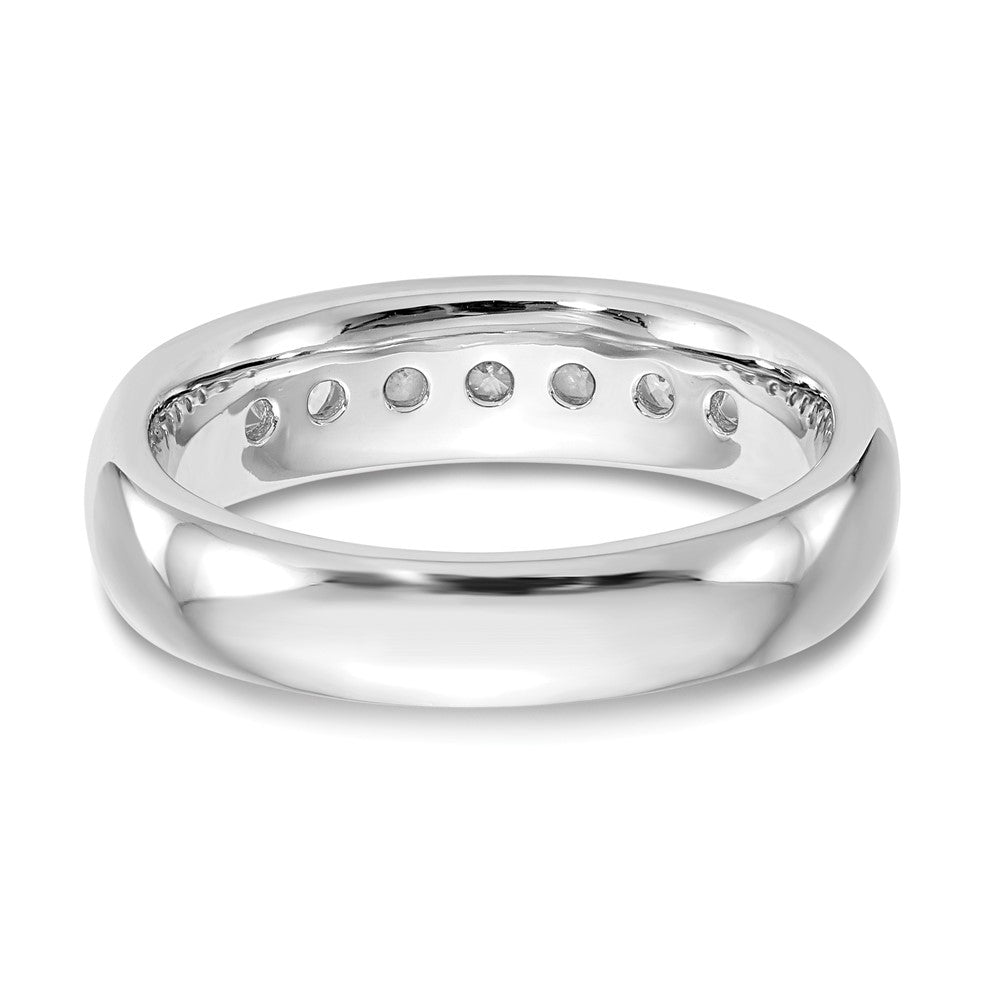 14K White Gold 7-Stone 1/2 carat Round Diamond Complete Channel Band