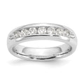 14K White Gold 7-Stone 1/2 carat Round Diamond Complete Channel Band