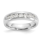 14K White Gold 7-Stone 1/2 carat Round Diamond Complete Channel Band