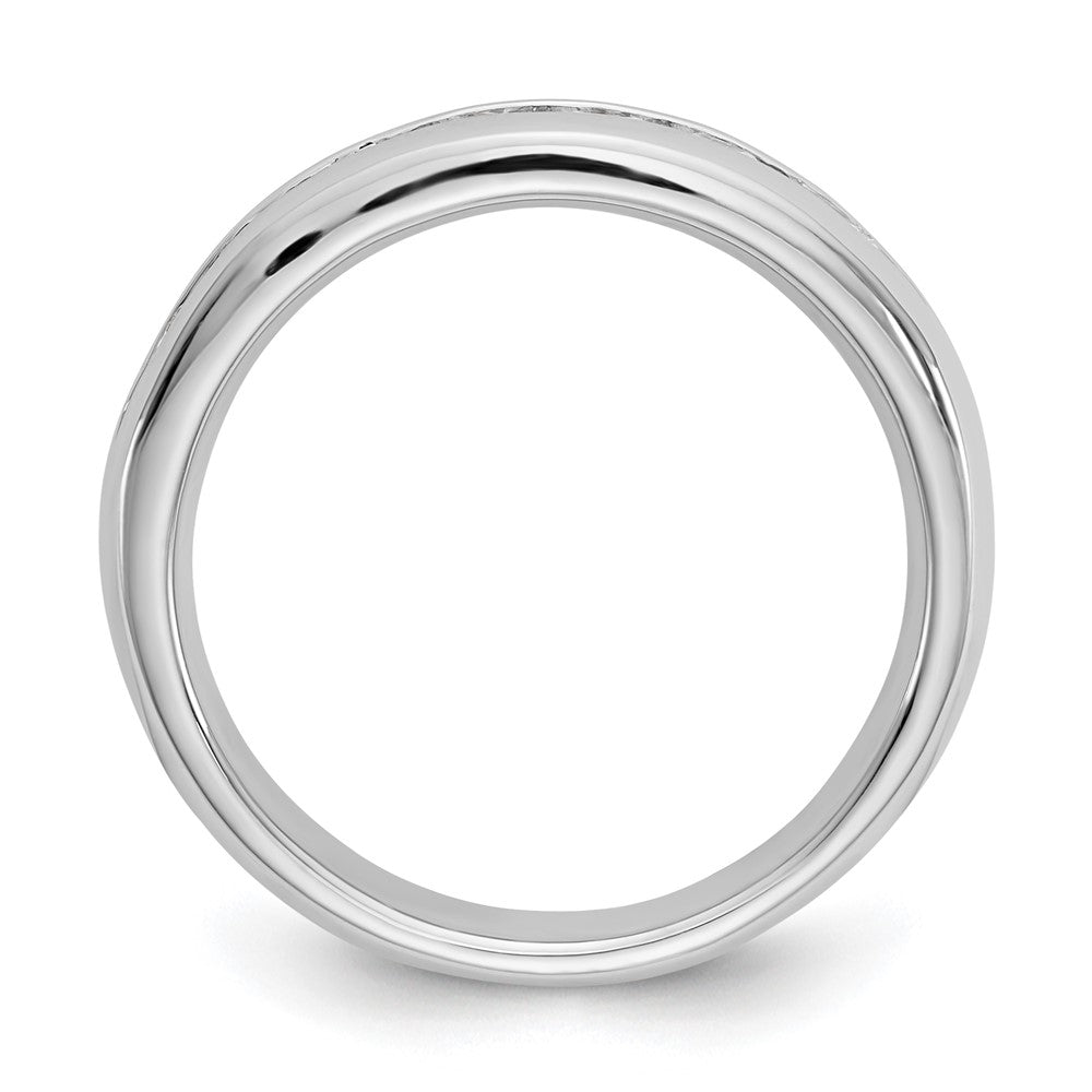 14K White Gold 7-Stone 1/2 carat Round Diamond Complete Channel Band