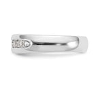 14K White Gold 7-Stone 1/2 carat Round Diamond Complete Channel Band