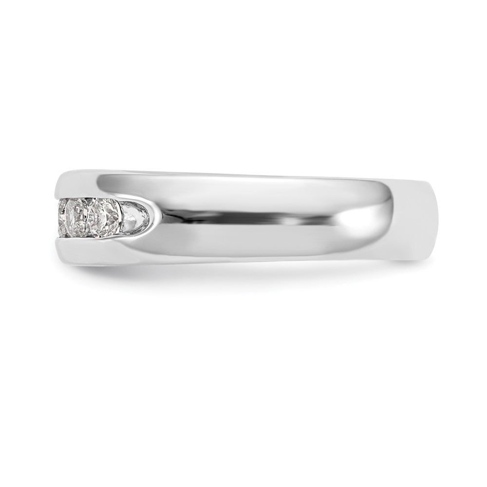 14K White Gold 7-Stone 1/2 carat Round Diamond Complete Channel Band