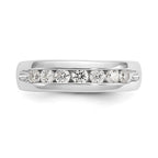 14K White Gold 7-Stone 1/2 carat Round Diamond Complete Channel Band
