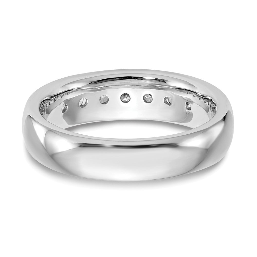 14K White Gold 7-Stone 1/2 carat Round Diamond Complete Channel Band