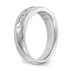 14K White Gold 7-Stone 1/2 carat Round Diamond Complete Channel Band