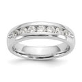 14K White Gold 7-Stone 1/2 carat Round Diamond Complete Channel Band
