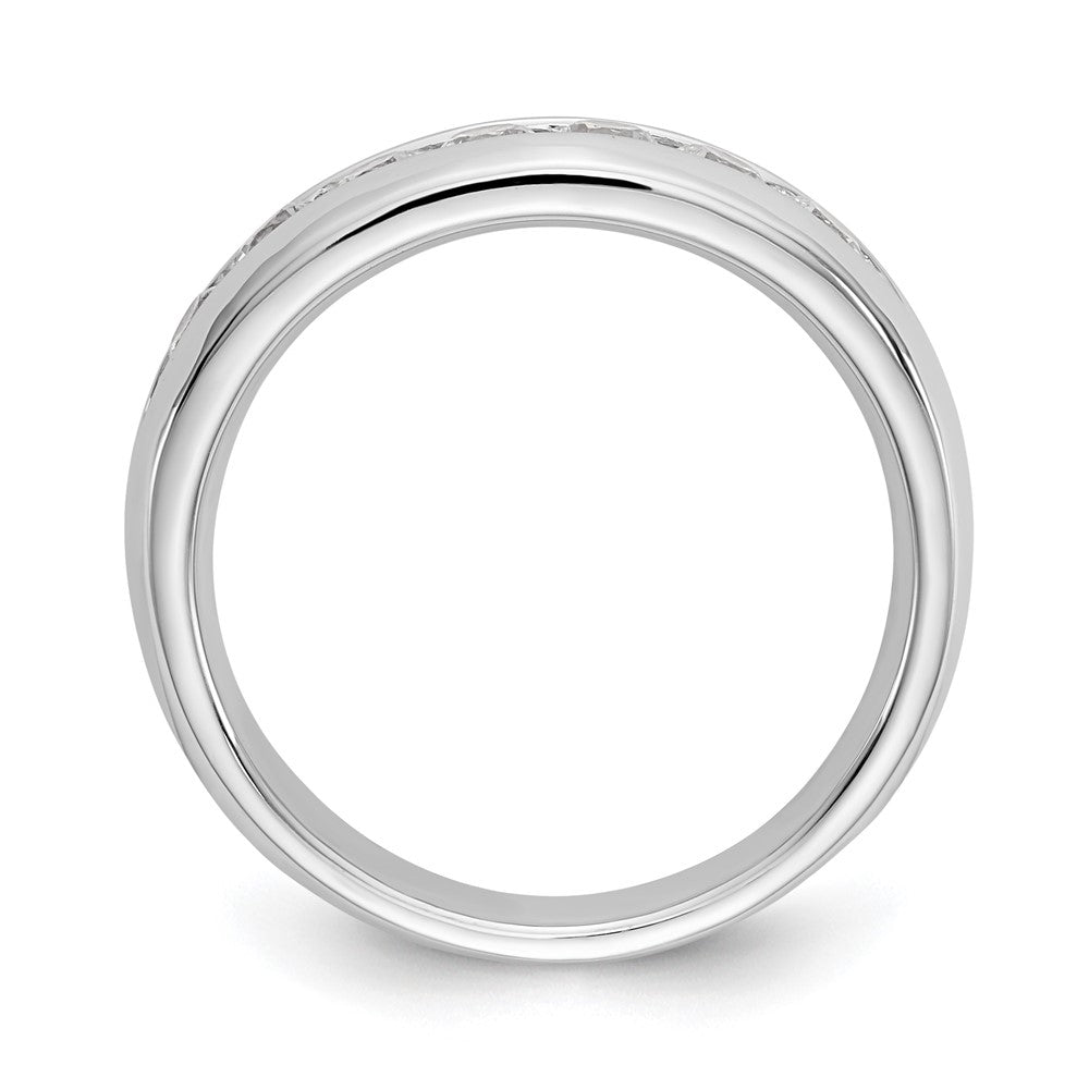 14K White Gold 7-Stone 5/8 carat Round Diamond Complete Channel Band