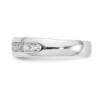 14K White Gold 7-Stone 5/8 carat Round Diamond Complete Channel Band