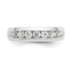 14K White Gold 7-Stone 5/8 carat Round Diamond Complete Channel Band