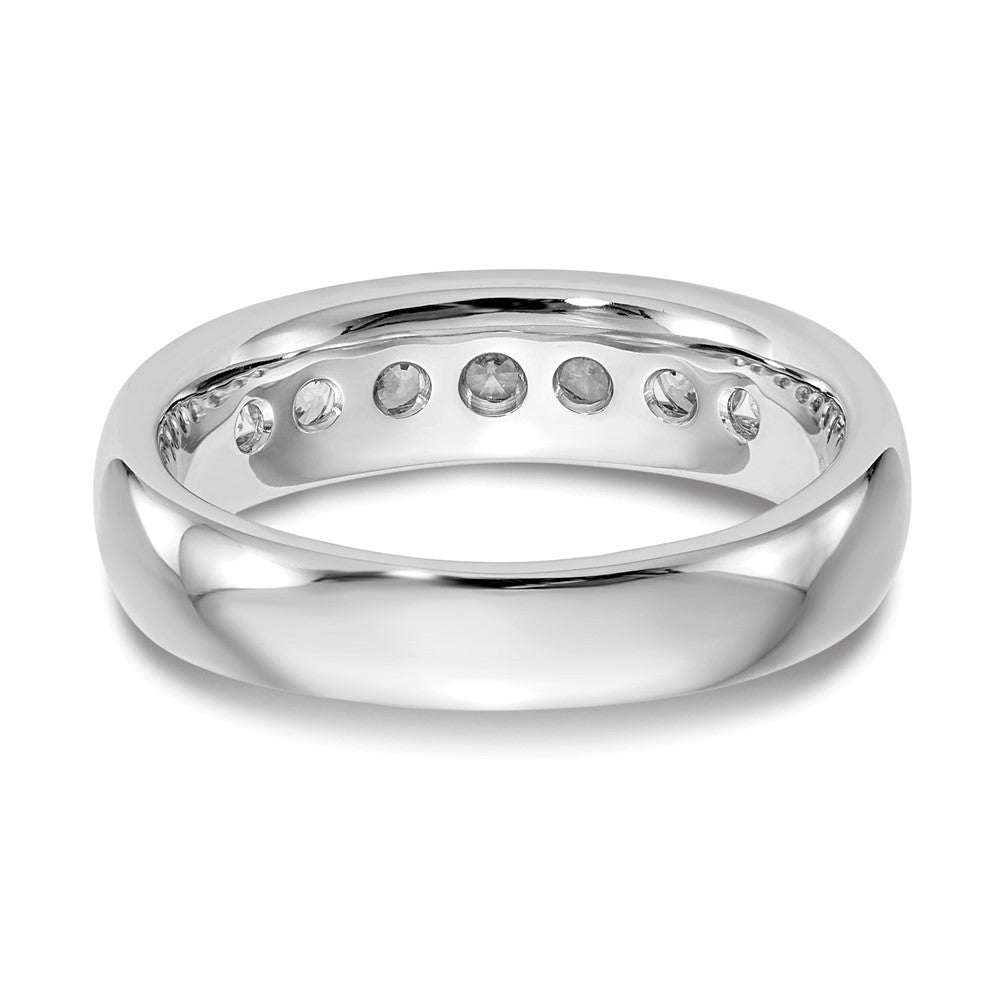 14K White Gold 7-Stone 5/8 carat Round Diamond Complete Channel Band