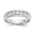 14K White Gold 7-Stone 5/8 carat Round Diamond Complete Channel Band