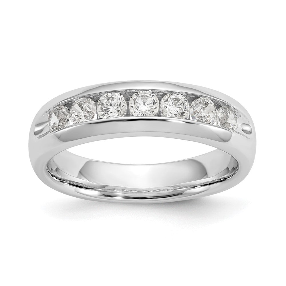 14K White Gold 7-Stone 5/8 carat Round Diamond Complete Channel Band