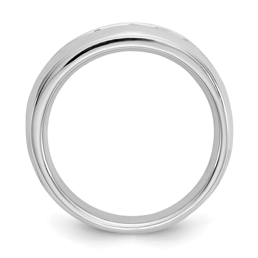 14K White Gold 7-Stone 3/4 carat Round Diamond Complete Channel Band