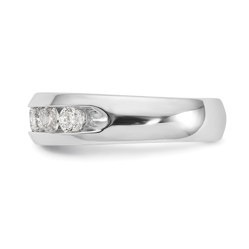 14K White Gold 7-Stone 3/4 carat Round Diamond Complete Channel Band