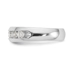 14K White Gold 7-Stone 3/4 carat Round Diamond Complete Channel Band