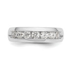 14K White Gold 7-Stone 3/4 carat Round Diamond Complete Channel Band