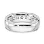 14K White Gold 7-Stone 3/4 carat Round Diamond Complete Channel Band