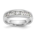 14K White Gold 7-Stone 3/4 carat Round Diamond Complete Channel Band
