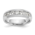 14K White Gold 7-Stone 3/4 carat Round Diamond Complete Channel Band