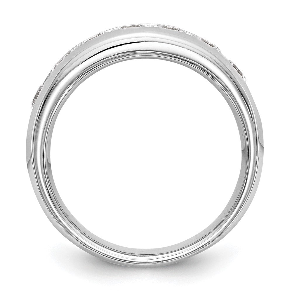 14K White Gold 7-Stone 1 carat AAA Round Diamond Complete Channel Band