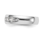 14K White Gold 7-Stone 1 carat Round Diamond Complete Channel Band
