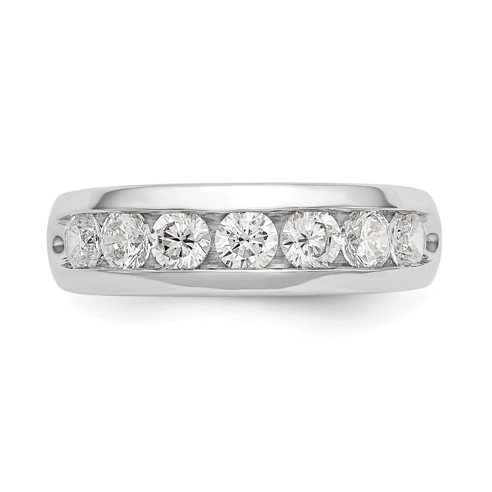 14K White Gold 7-Stone 1 carat AAA Round Diamond Complete Channel Band