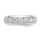 14K White Gold 7-Stone 1 carat Round Diamond Complete Channel Band