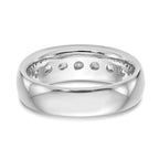 14K White Gold 7-Stone 1 carat Round Diamond Complete Channel Band