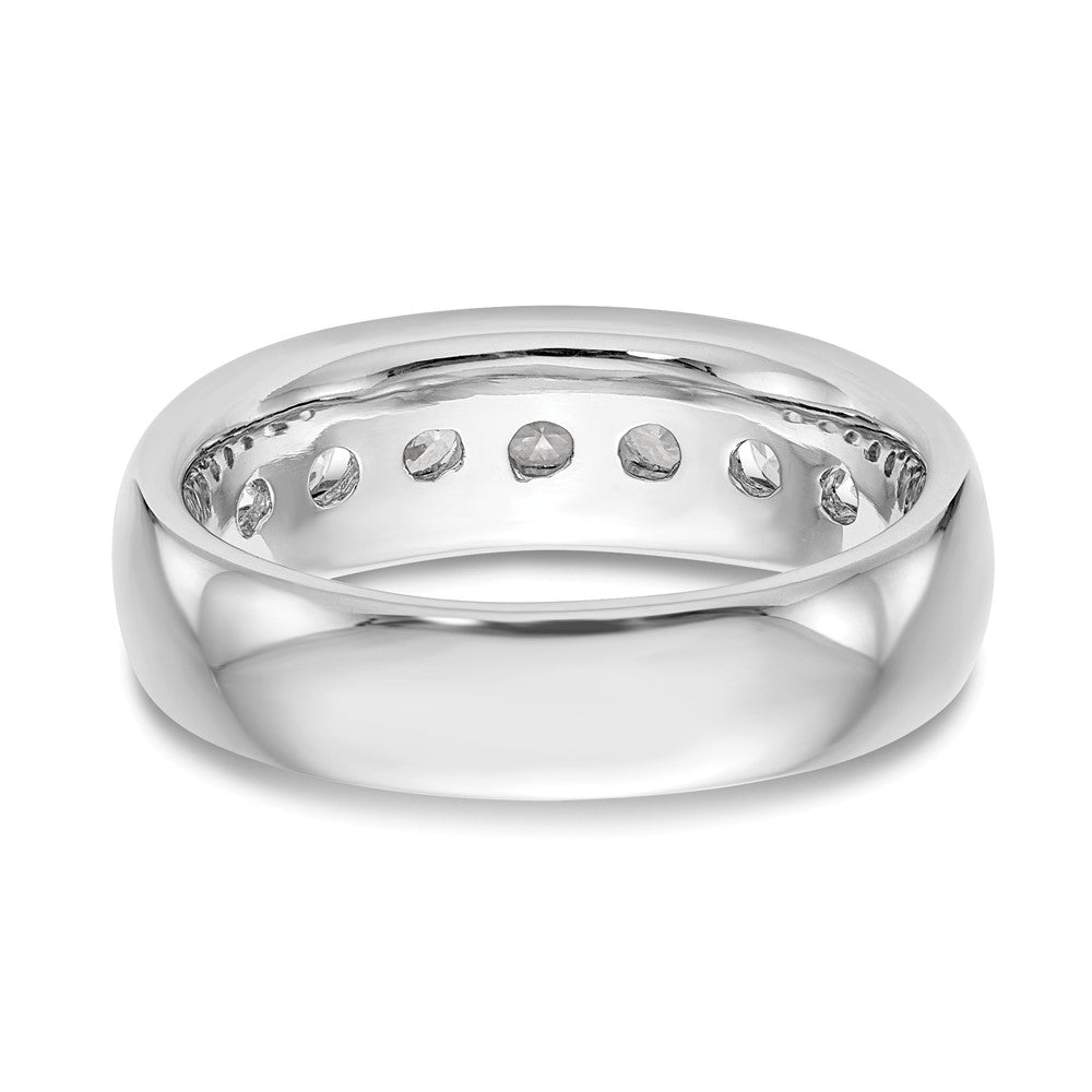 14K White Gold 7-Stone 1 carat Round Diamond Complete Channel Band