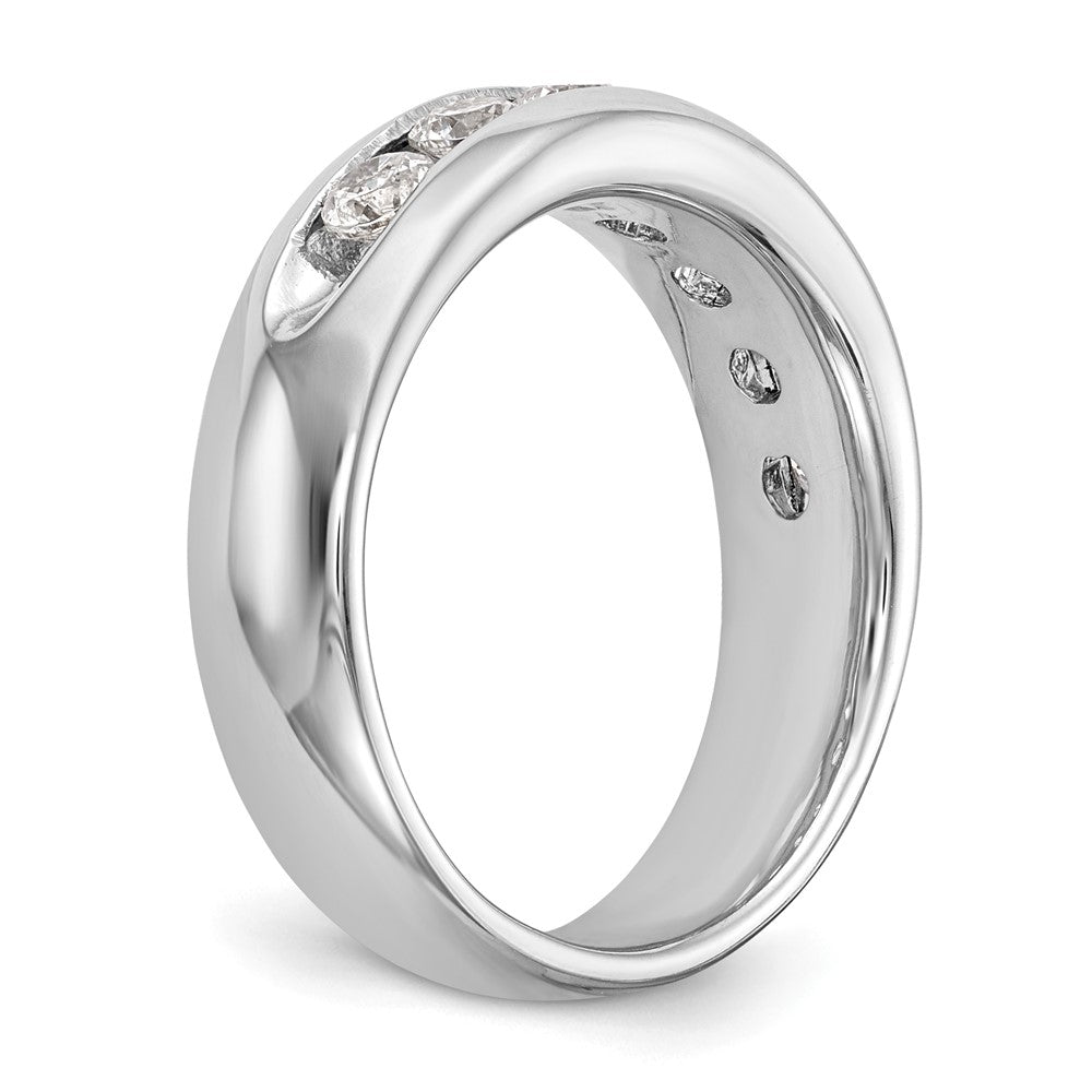 14K White Gold 7-Stone 1 carat AAA Round Diamond Complete Channel Band