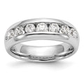 14K White Gold 7-Stone 1 carat AAA Round Diamond Complete Channel Band
