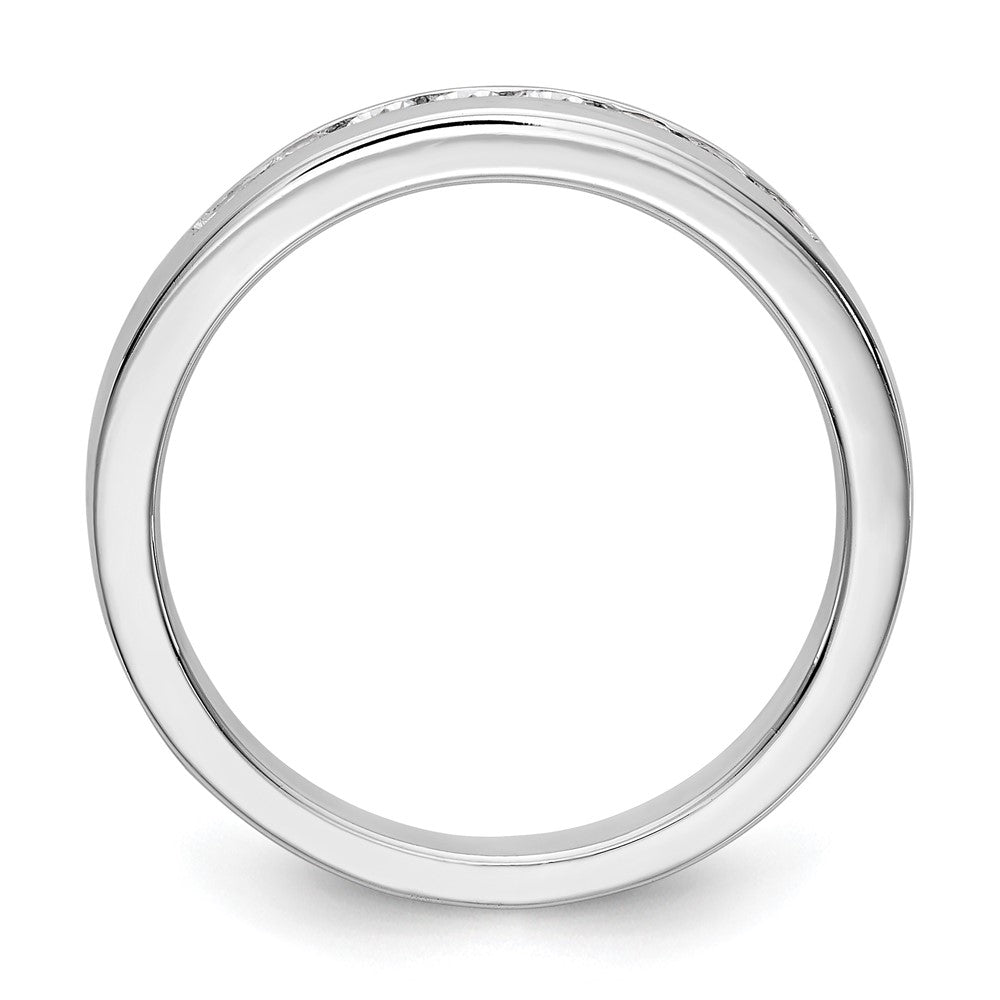 14K White Gold 8-Stone 1/3 carat Round Diamond Complete Channel Band