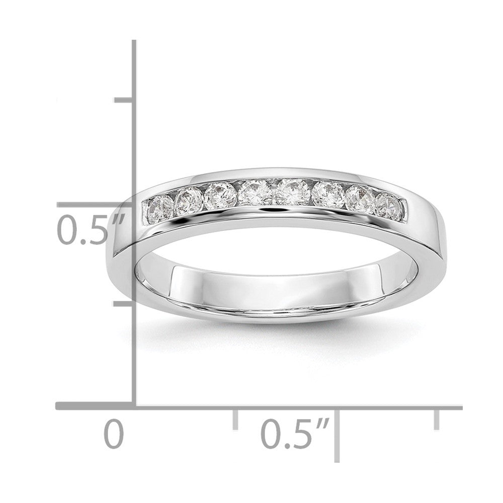 14K White Gold 8-Stone 1/3 carat Round Diamond Complete Channel Band