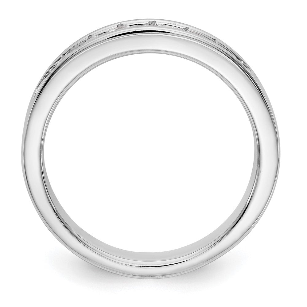 14K White Gold 8-Stone 1/2 carat Round Diamond Complete Channel Band
