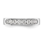 14K White Gold 8-Stone 1/2 carat Round Diamond Complete Channel Band