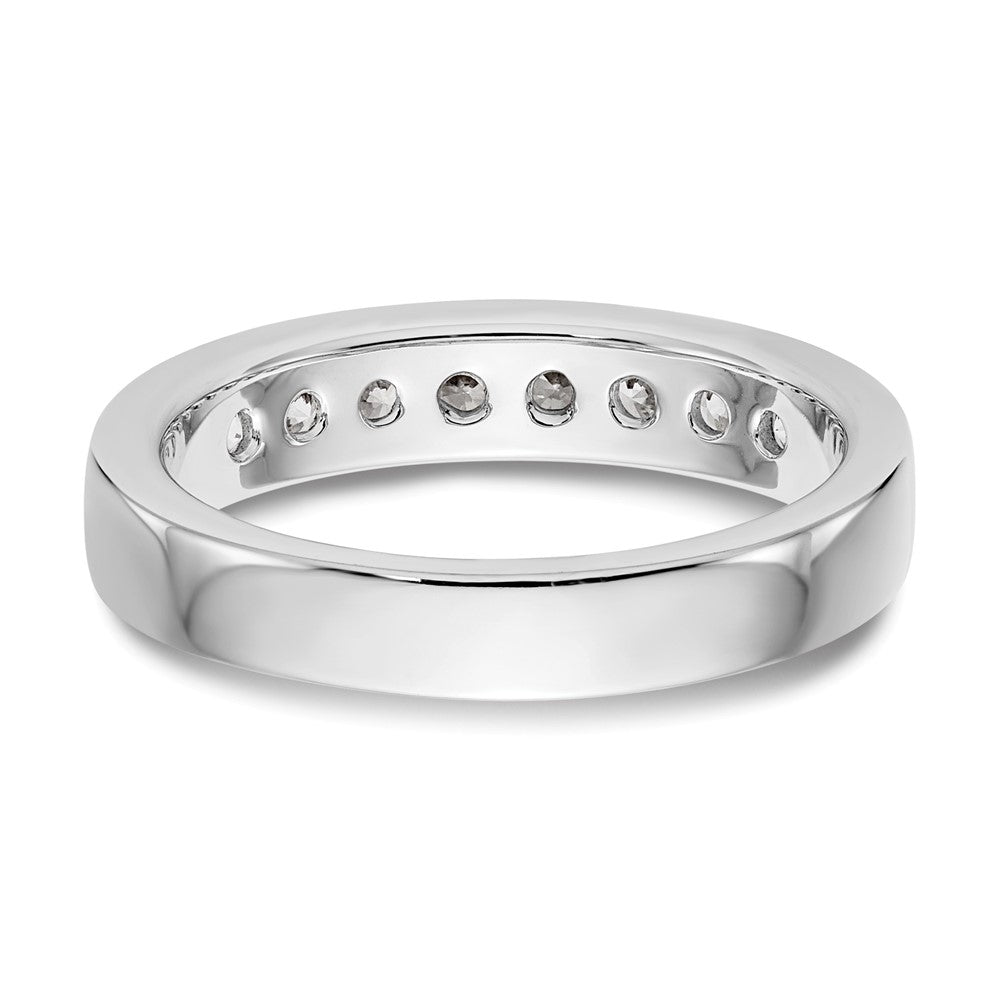 14K White Gold 8-Stone 1/2 carat Round Diamond Complete Channel Band