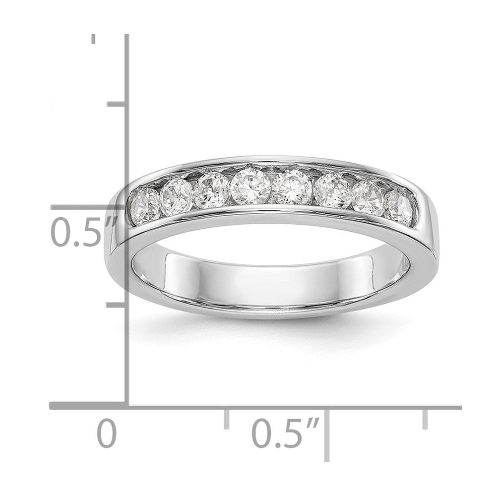 14K White Gold 8-Stone 1/2 carat Round Diamond Complete Channel Band