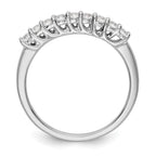 14K White Gold 9-Stone Shared Prong 1/3 carat Complete Round Diamond Band